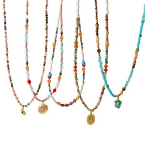 Colliers De Perles Bohèmes De Forme Irrégulière, Ornés De Pierres Naturelles Couleur Or, Pour Femmes. h5 Image5