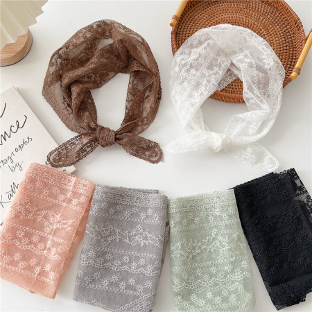 Bandana d'été pour femme en dentelle florale délicate 2