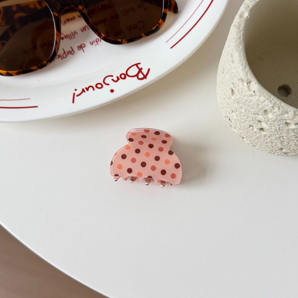 Pinces À Cheveux Pour Femmes En Pvc À Pois Mignons, Collection Simple Series 