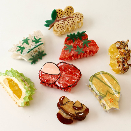 Pinces à cheveux pour femmes en acétate de fruits sucrés, collection romantique 2