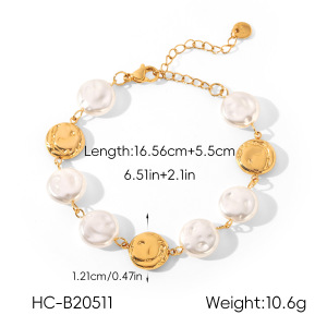 Bracelet Chaîne Pour Femme Simple Daily Circle En Acier Inoxydable Étanche Couleur Or h5 Image2