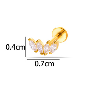 Boucles D'Oreilles Papillon En Acier Inoxydable Étanche Couleur Or Avec Zircon Pour Piercing Femme h5 Image2