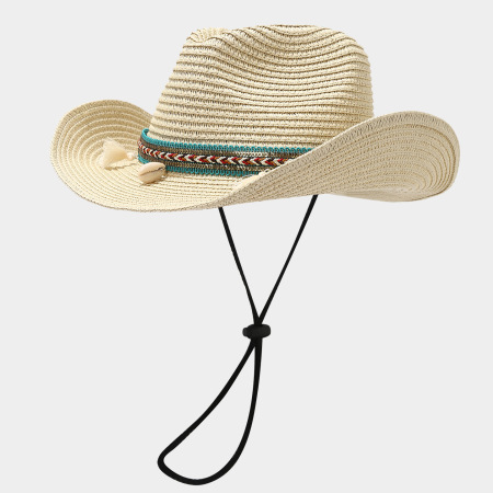 Chapeaux de paille unis style bohème pour femmes