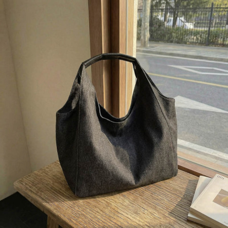 Sacs fourre-tout pour femmes en tissu denim uni 2