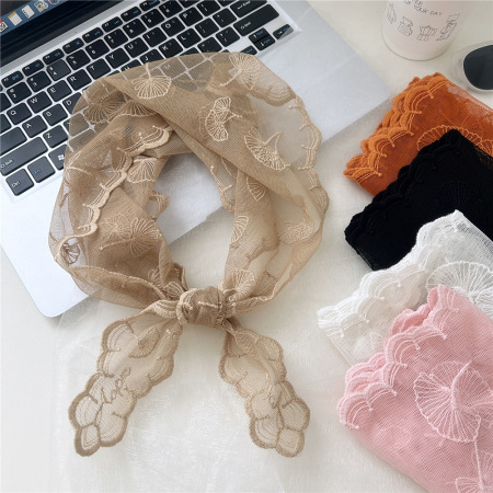 Bandana d'été chic en dentelle à feuilles pour femme 2