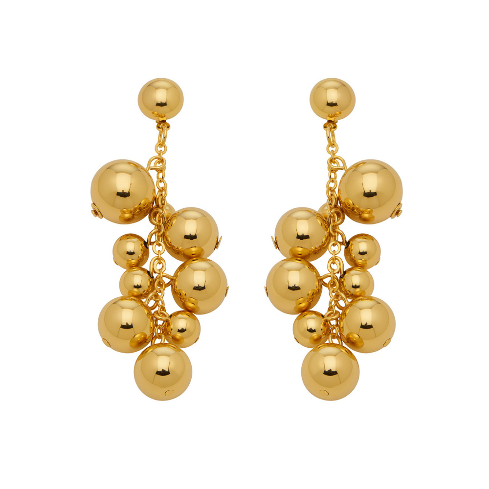 Boucles D'Oreilles Pendantes Pour Femmes, En Acier Inoxydable Doré Et Perles Classiques Image6