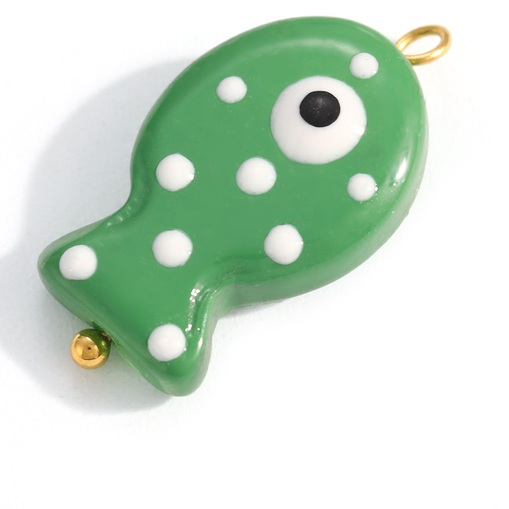 Pendentifs Pour Femmes En Céramique Couleur Or, Motif Tortue Et Poisson, Série Diy Simple h5Image4