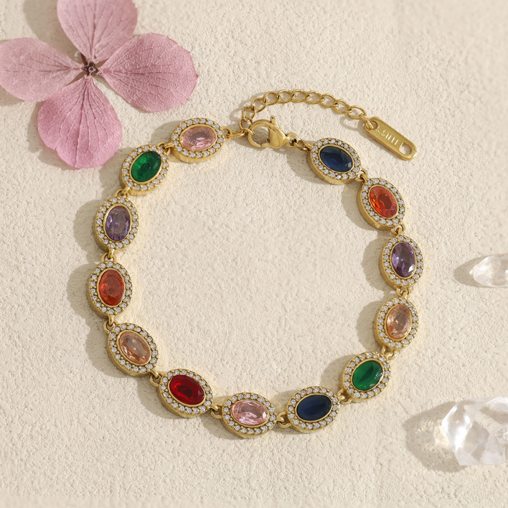 Bracelets De Perles Pour Femmes En Acier Inoxydable De Luxe, Étanches, Couleur Or Et Zircon. h5Image3