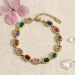 Bracelets De Perles Pour Femmes En Acier Inoxydable De Luxe, Étanches, Couleur Or Et Zircon. h5 Image3
