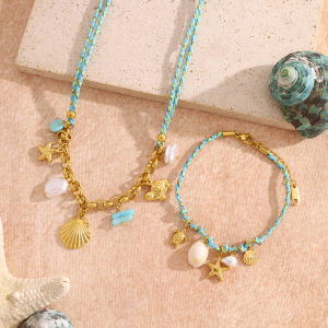 Colliers Tressés Pour Femmes, En Acier Inoxydable Étanche Couleur Or, Collection Vacation Oceanic h5 Image5