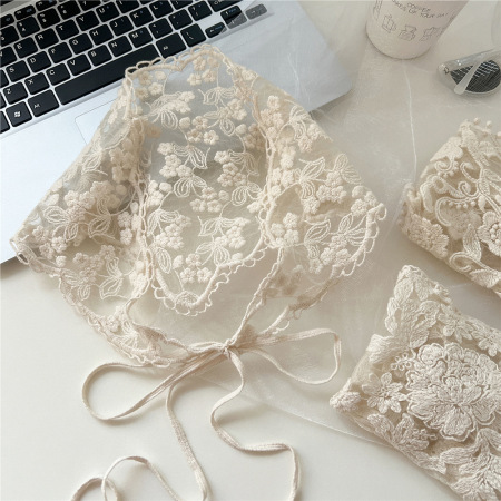 Écharpes d'été pour femmes en dentelle unie à motif floral élégant de la série romantique 2