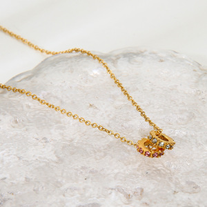 Colliers Pendentifs Pour Femmes, Simples Et Élégants, En Acier Inoxydable Étanche, Couleur Or, Avec Zircon Et Motif Floral Circulaire. h5 Image4