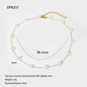 Colliers De Perles Pour Femmes En Acier Inoxydable, Imperméables, Couleur Or, Avec Fleurs Et Perles Artificielles h5 
