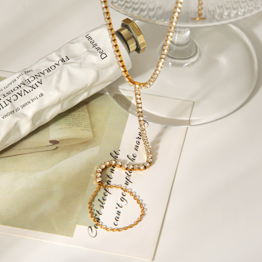 Chaîne De Main Simple En Acier Inoxydable Étanche Couleur Or Avec Zircon Pour Femme Image5