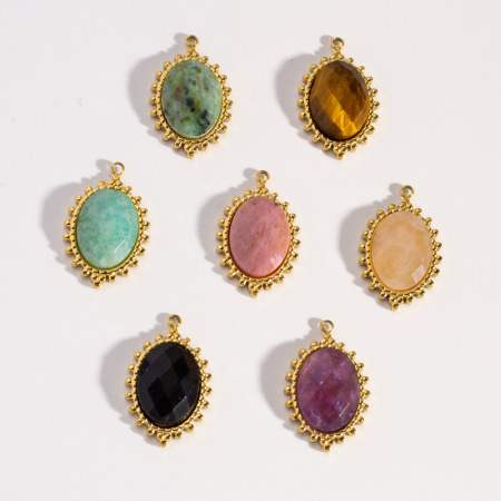 Pendentifs pour femmes en pierres naturelles couleur or, collection Simple Series DIY, en forme de goutte