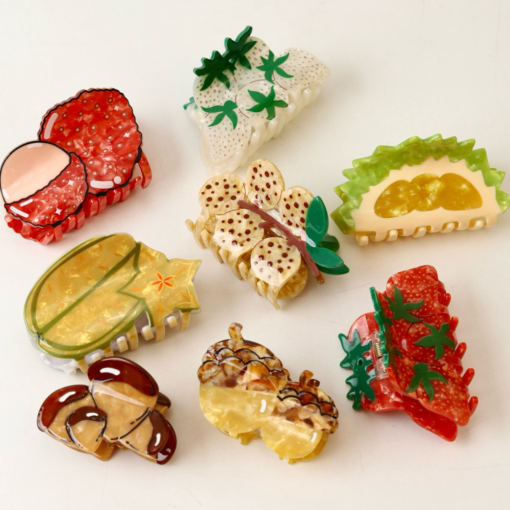 Pinces À Cheveux Pour Femmes En Acétate De Fruits Sucrés, Collection Romantique Image3