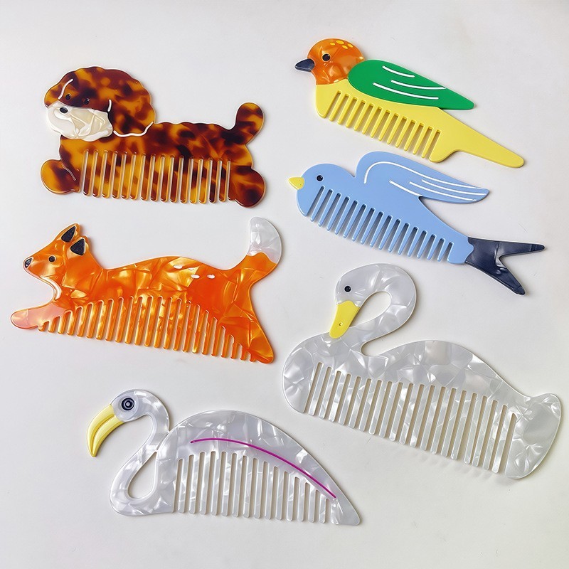 Griffes À Cheveux Pour Femmes, Motif Animal Et Fruit, Série Simple, Dessin Animé En Acétate Image2