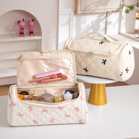 Trousses à maquillage pour femmes avec motif nœud papillon mignon