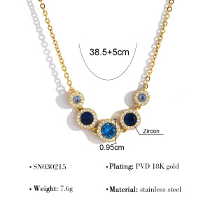 Colliers Pendentifs Pour Femmes, En Acier Inoxydable, Couleur Or, Ornés De Perles Simples Et De Zircon. h5