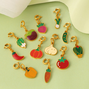 Pendentifs En Acier Inoxydable Émaillé, Forme Alimentaire, Couleur Or, Étanches, À Faire Soi-Même h5 Image2