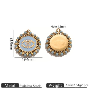 Pendentifs Pour Femmes, Style Œil De Diable, En Acier Inoxydable, Couleur Or, À Faire Soi-Même (Série Classique) h5 