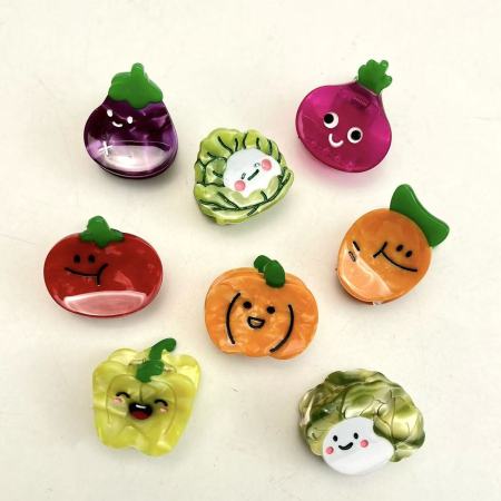 Pinces à cheveux pour femmes en acétate, motif plante fruitée mignonne, collection romantique 2