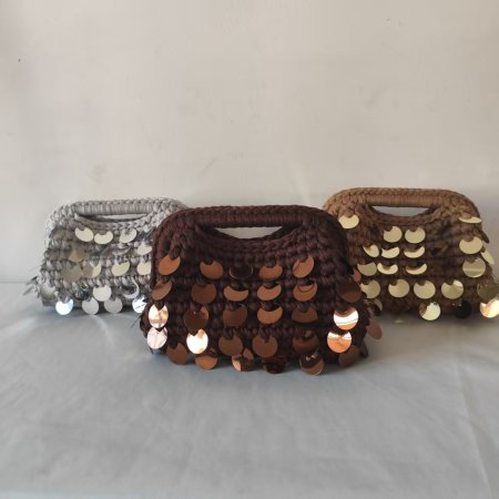 Pochettes pour femmes en fil uni à sequins tissés style vacances 2