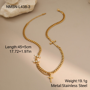 Colliers À Maillons Croisés Quotidiens En Acier Inoxydable Étanche Pour Femmes, Collection Simple Series h5