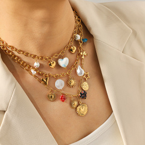 Colliers Pendentifs Pour Femmes En Acier Inoxydable Étanche, Couleur Or, Avec Nœud Papillon Et Cœur h5 Image3