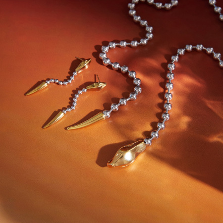 Ensembles de colliers pour femmes Punk Snake en acier inoxydable multicolore étanche 2