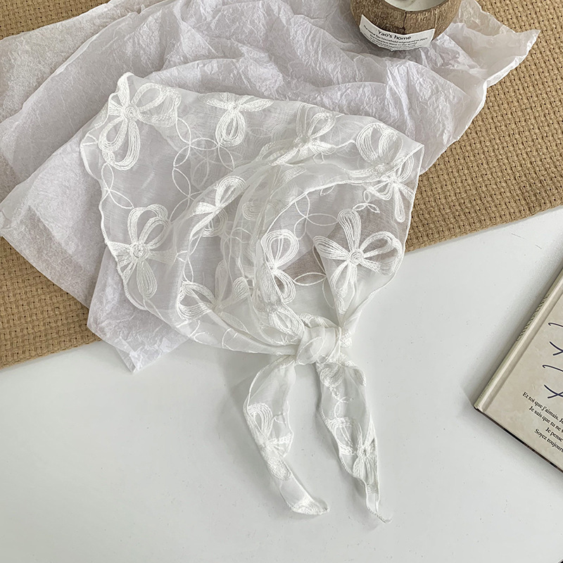 Écharpes D'Été Pour Femmes En Dentelle Ajourée, Unies, À Motif Floral Romantique