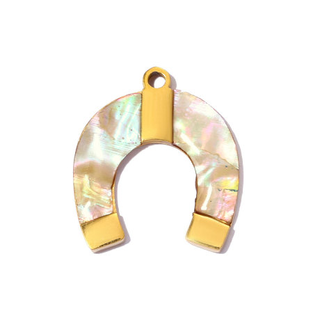 Pendentif romantique en forme de cœur, de fraise et de fer à cheval, en acier inoxydable étanche couleur or, à faire soi-même 2