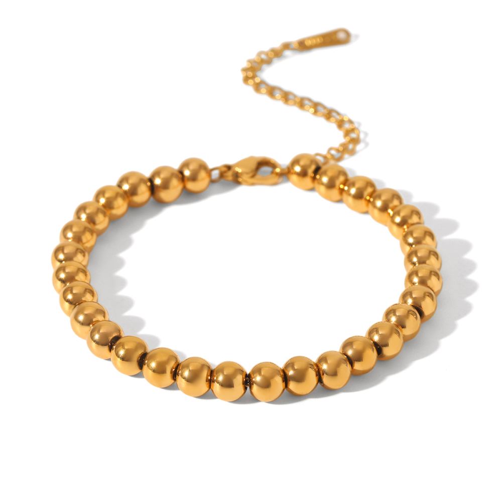 Colliers Pendentifs Pour Femmes Daily Beads En Forme De Cœur, En Acier Inoxydable Étanche, Couleur Or