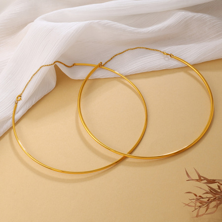 Ensembles de bijoux pour femmes Simple Series Daily Geometric Shape en acier inoxydable étanche couleur or 2