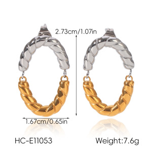 Boucles D'Oreilles Pendantes Rondes Pour Femmes, En Acier Inoxydable Étanche, De Couleurs Assorties h5 Image2