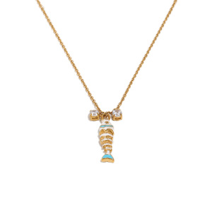 Colliers Pendentifs Pour Femmes En Acier Inoxydable, Ornés De Zircon Et De Jolis Poissons En Émail. h5 