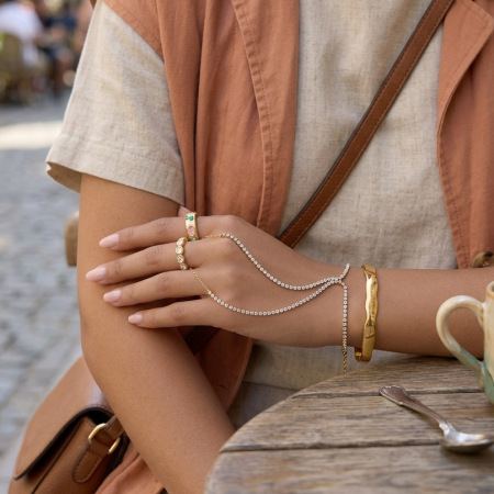 Ensembles de bracelets élégants pour femmes, en acier inoxydable, étanches, couleur or et strass.