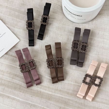 Pinces à cheveux élégantes en tissu avec nœud papillon, collection Simple Series