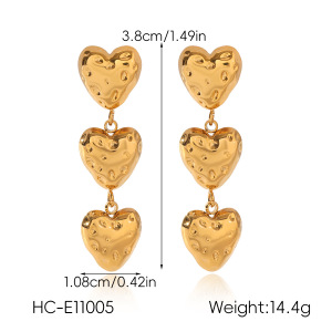 Boucles D'Oreilles Puces Pour Femmes En Acier Inoxydable, Couleur Or, En Forme De Cœur h5 Image2