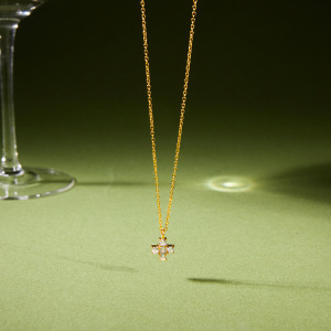 Ensembles De Colliers Pour Femmes En Acier Inoxydable Imperméable, Forme De Goutte Et Croix, Couleur Or, Zircon. h5 Image4