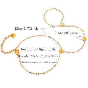 Chaîne De Poignet Pour Femme Simple Series Daily Flower En Acier Inoxydable Étanche Couleur Or h5 