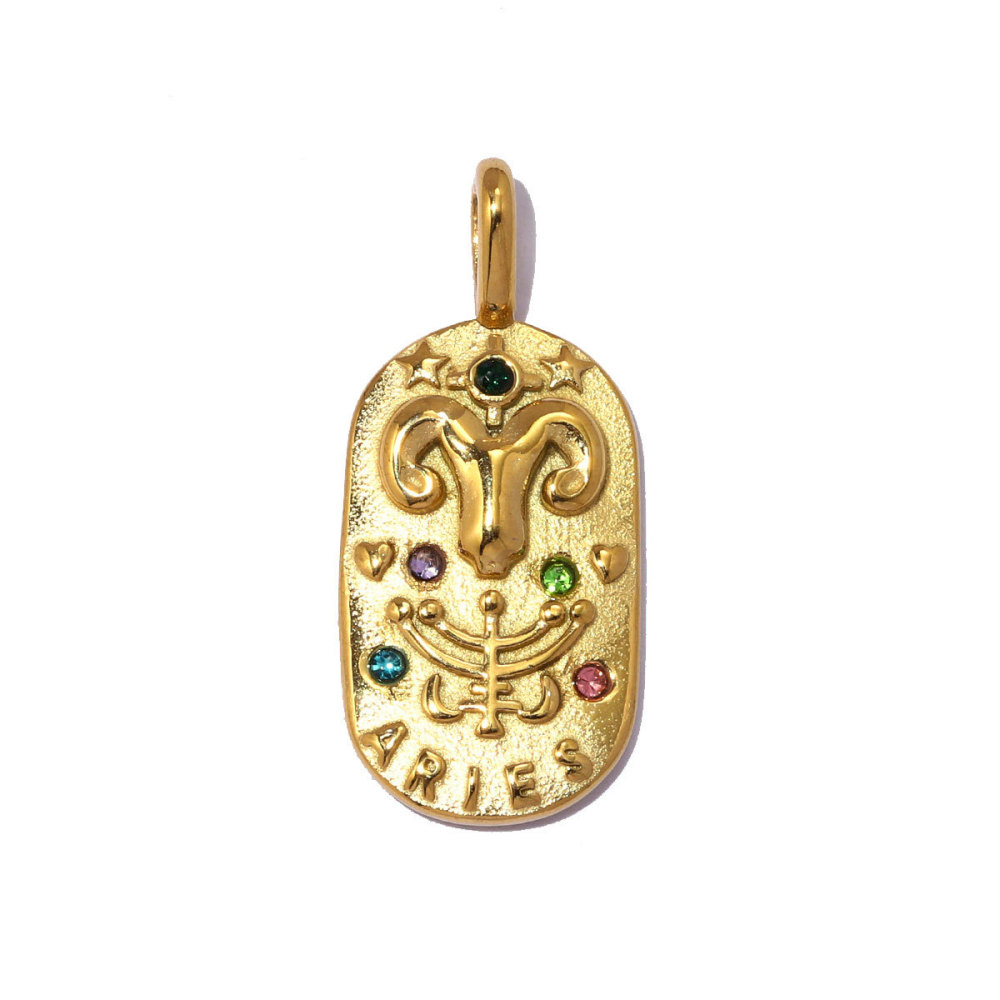 Pendentifs Pour Femmes, Collection Classique, Forme Rectangulaire, Constellation, En Acier Inoxydable Étanche, Couleur Or 