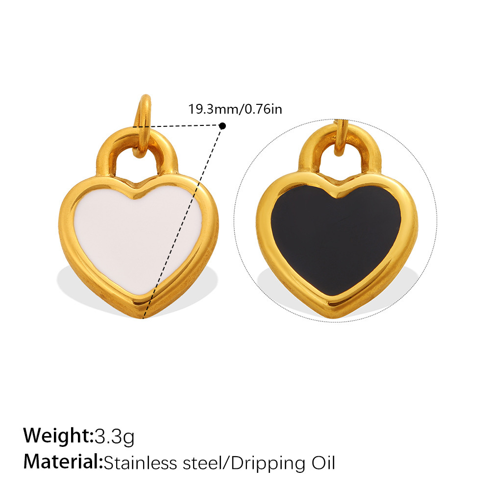Pendentifs Diy Mignons En Acier Inoxydable Et Céramique En Forme De Cœur Et D'Étoile 