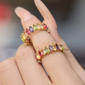 Bagues Pour Femmes En Acier Inoxydable De Luxe, Étanches, Couleur Or, Serties De Zircon Et De Pierres Précieuses. h5 Image3