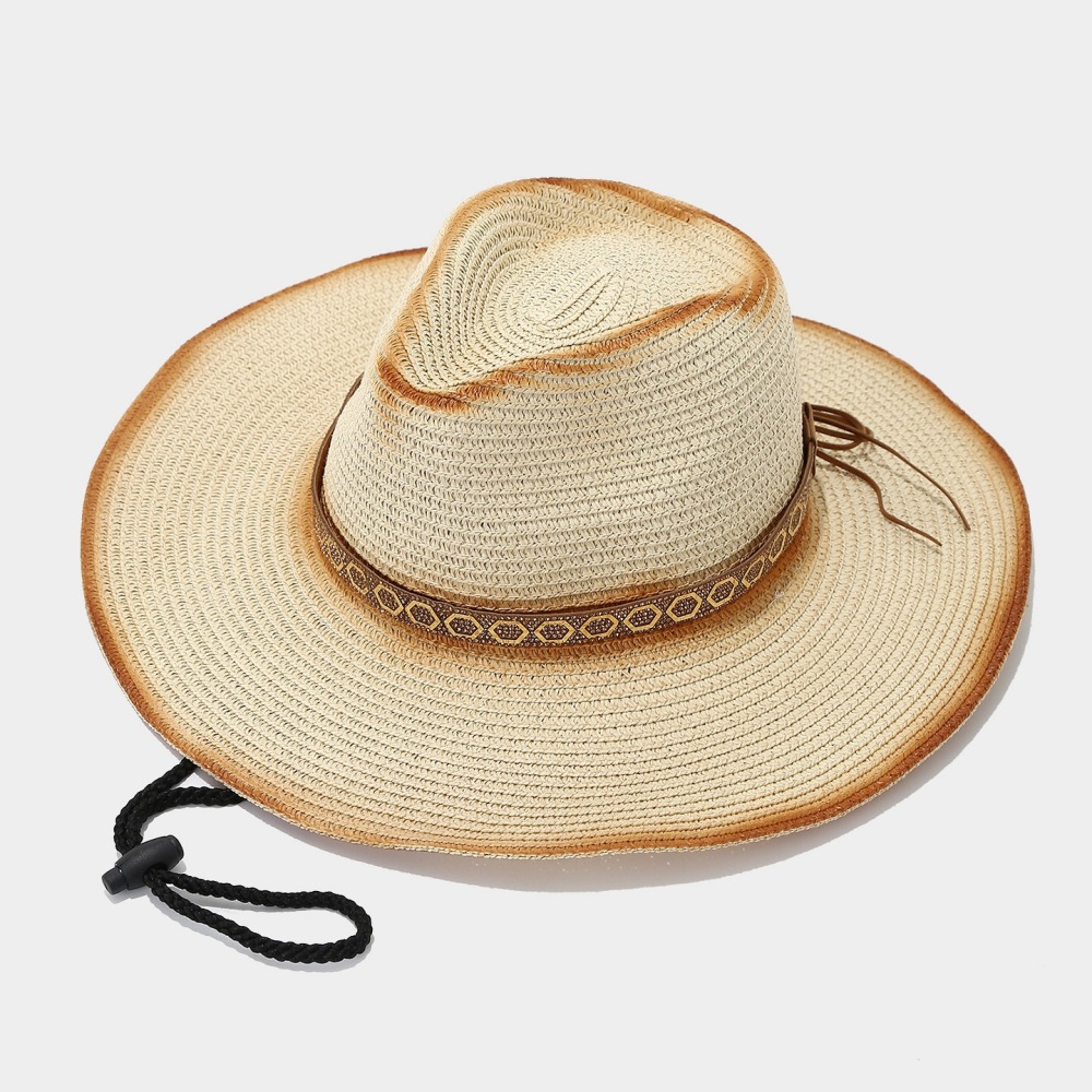 Chapeaux De Paille Pour Femmes, Couleurs Assorties, Motif Cristal De Vacances h5Image3