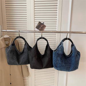Sacs Fourre-Tout Pour Femmes En Tissu Denim Uni h5 Image3