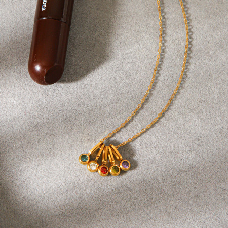 Collier pendentif femme en acier inoxydable, chaîne simple, étanche, couleur or, zircon