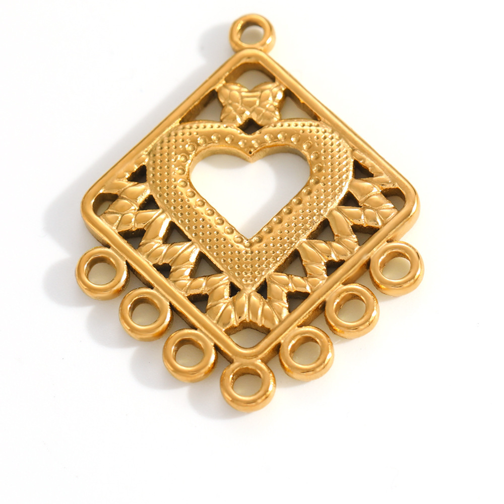 Pendentifs Pour Couples En Acier Inoxydable Doré, Forme Irrégulière, À Monter Soi-Même, Style Classique, En Forme De Cœur. h5Image2