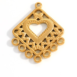 Pendentifs Pour Couples En Acier Inoxydable Doré, Forme Irrégulière, À Monter Soi-Même, Style Classique, En Forme De Cœur. h5 Image2