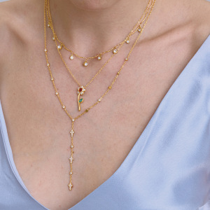 Colliers Pendentifs Pour Femmes, En Acier Inoxydable Doré, Ornés De Strass Et D'Une Rose Romantique Douce h5 Image2
